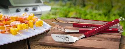 YouTheFan NFL Atlanta Falcons Spirit Series, ensemble de 3 ustensiles de barbecue, acier inoxydable, 22" x 9"