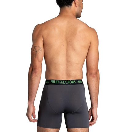 Fruit of the Loom Men's Breathable Underwear Boxer Briefs, Regular Leg - Micro Mesh 3 Pack Assorted, XL UK
