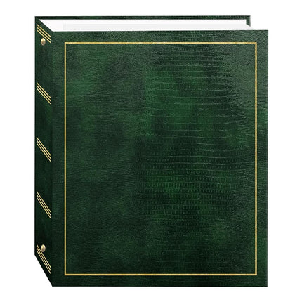 100 Magnetic Page 3-Ring Photo Album, Hunter Green