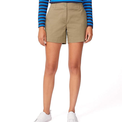 Nautica Pantalones Cortos Sólidos de Algodón Elástico a Medida Cómodos para Mujer, Camuflaje Urbano, 14