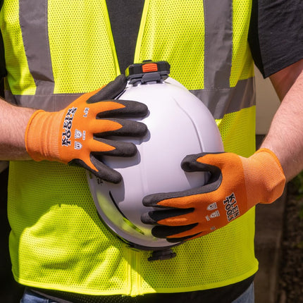 Klein Tools 60673 Work Gloves, Knitted Dipped Cut Resistant ANSI A1 Nitrile Coated Gloves, Nylon-Spandex, Touch Screen Friendly, X-Large, 1 Pair