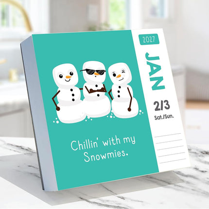 TF Publishing 2027 Puns of Fun Daily Desktop Calendar - Small Desk Calendar 2027 with over 300 Full-Color Tear-Off Pages and Standing Cardboard Easel - 5.25 in x 5.25 in