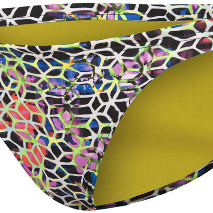 ARENA Women's Rulebreaker Free Brief Bikini Bottoms Athletic Sport Swimsuit, Mosaic, XS