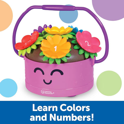 Learning Resources Poppy the Count & Stack Flower Pot, Ages 18+ Months, Fine Motor Skills, Counting and Stacking, Preschool Learning Toy for Toddlers
