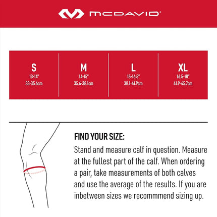 McDavid Del Calf Supp (Black, Large)