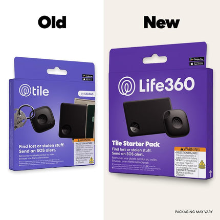 Life360 Tile Starter Pack - Bluetooth Trackers and Item Finders for Keys, Wallets & More. Both iOS and Android Compatible. Phone Finder. 2-Pack (Black Tile/Slim)