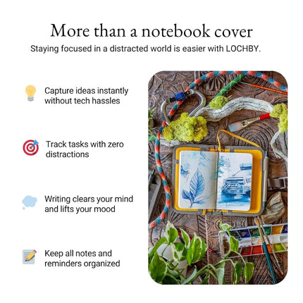 LOCHBY Field Journal Mini Planner | Pocket-Size Planner Cover | Water Resistant Waxed Canvas | Pen Loop | Included Tomoe River Notebook | Perfect for Travel, Art, Bullet Journal