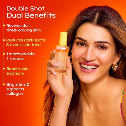 Hyphen 18% Brightening + 20% Collagen Face Serum | Double Shot Serum with 11% Mandarin 5% Niacinamide 2% PGA & Bakuchiol | Summer Skincare | Brightening, Hydrating & Collagen Boost for Dry Skin - 50ml
