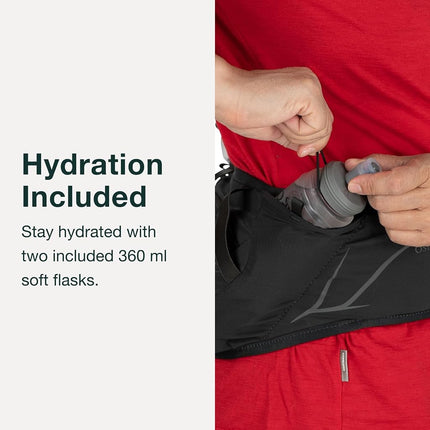 Osprey Duro Dyna Hydration Waist Pack with Hydraulics Soft Flasks for Running, Seaweed Green/Limon