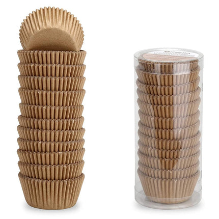 Boîtes de cuisson pour mini-cupcakes Gifbera naturelles, sans odeur, en papier sulfurisé, 300 unités, couleur naturelle