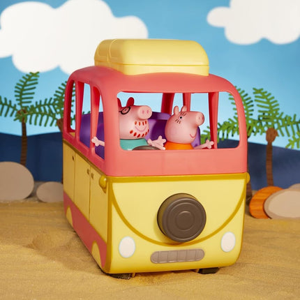 Peppa Pig Peppa Visits Australia Campervan Vehicle Preschool Toy; Includes 8 Figures, 4 Accessories, for Ages 3 and Up