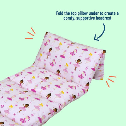 Wildkin Kids Floor Lounger – Traversin, Idéal pour les Soirées Pyjama, Convient aux Oreillers Standards – Ballerine