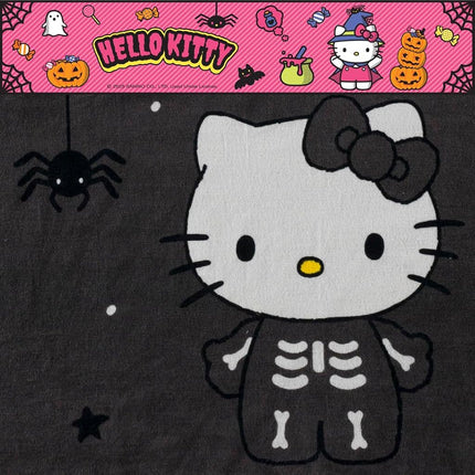 Sanrio Hello Kitty Skeleton Halloween Kids Super Soft Bath/Pool/Beach Soft Cotton Terry Hooded Towel Wrap, 24 in x 50 in, (Officially Licensed Product) by Franco
