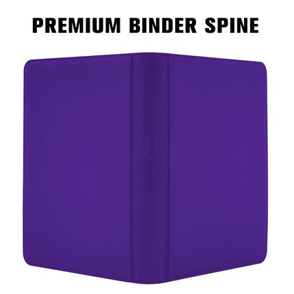 MORABTO Card Binder 16 Pocket,Trading Card Binder Holds up to 1408 Cards with 44 Sleeves,Zipper Card Holder Album Compatible with TCG Card/Game Cards/Sports Card-Dark purple