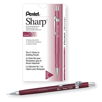 Pentel Sharp Automatic Pencil, 0.5mm, Burgundy Bar