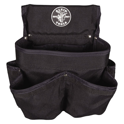 Klein Tools 5718 Tool Pouch, Powerline Series Utility Pouch Fits Tool Belts to 2.5-Inch, Strong Rivet Reinforced Stitching, Wide 8-Pocket