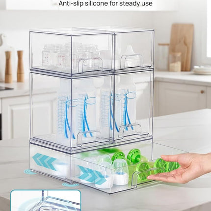 Vtopmart Clear Plastic Stackable Storage Drawers Set of 5