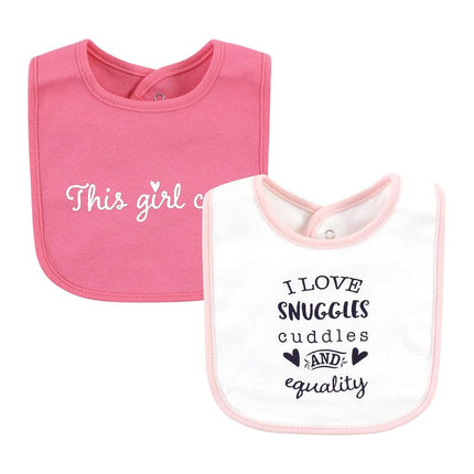 Hudson Baby Unisex Baby Cotton Bibs, Empowerment, One Size