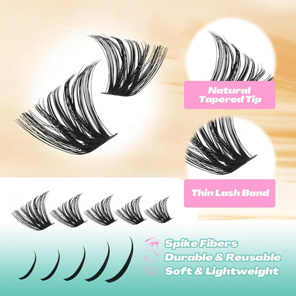 GEMERRY Lash Clusters with Spikes 80D Kit