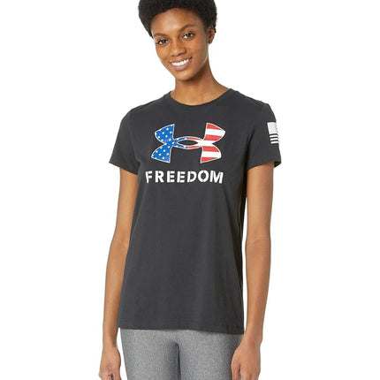 Camiseta Under Armour de mujer New Freedom Logo, Negro (002)/Blanco, S