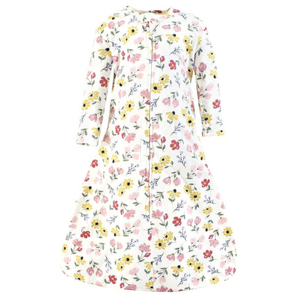 Hudson Baby Saco de Dormir, Manta, de Algodón, de Manga Larga, Unisex, de Punto Suave, Diseño Floral Pintado, de 12 a 18 Meses