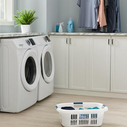Rubbermaid Laundry Basket, White, 1.5 Bushel