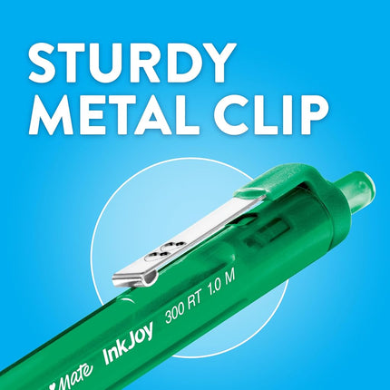 Stylos bille rétractables Paper Mate InkJoy 300RT, pointe fine, noir, boîte de 12 (1951360)