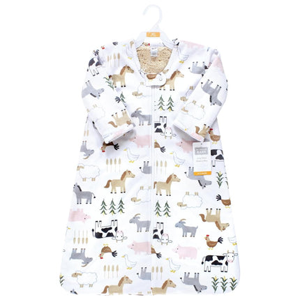 Saco de dormir de felpa de piel sintética de manga larga para bebé Hudson Baby, manta ponible, Botanical Moderno, 0-6 meses