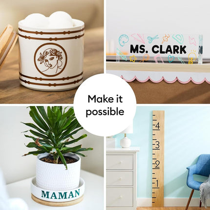 Cricut Smart Vinyl - Permanent, Sampler, 9.5 in x 24 in Bulk (6), for Decals, Journals, Labels, Scrapbook, Water Bottle