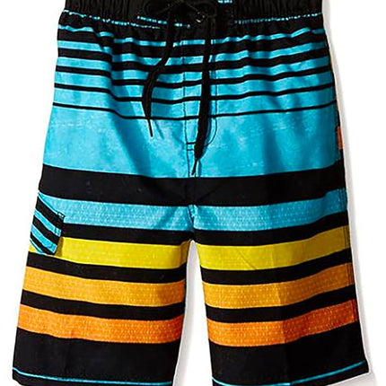 Kanu Surf Big Boys Echo Stripe Swim Trunks Aqua 14/16