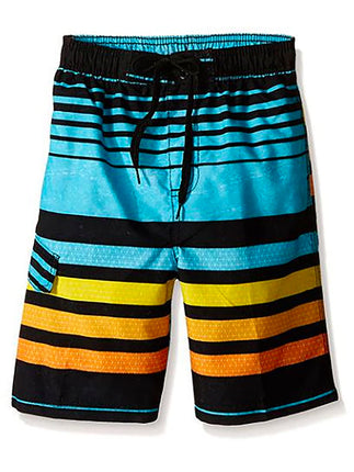Kanu Surf Big Boys Echo Stripe Swim Trunks Aqua 14
