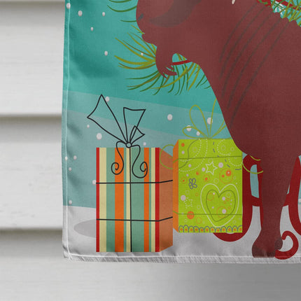 Caroline's Treasures BB9258CHF Kalahari Red Goat Christmas Flag Canvas House Size, Large, multicolor
