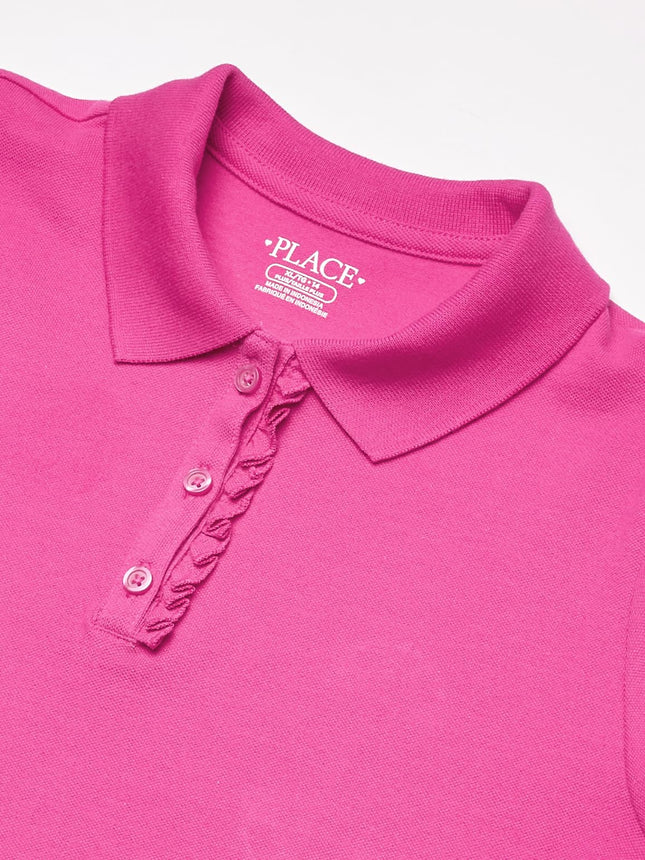 The Children's Place Baby Girls Short Sleeve Polo, Aurora Pink, 16