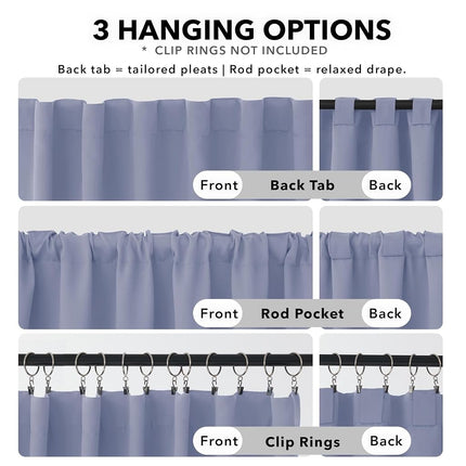 Deconovo Blackout Curtain Panels for Kids Bedroom, 42x72 Inch, Light Purple, 2 Panels - Room Darkening Back Tab and Rod Pocket Curtains