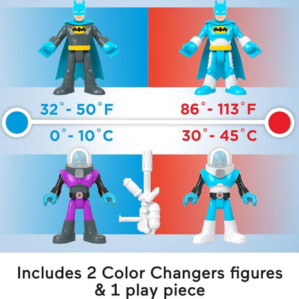 Fisher-Price Imaginext DC Super Friends Batman Toys, Color Changers Figure Set, Batman & Mr. Freeze for Preschool Kids Ages 3+ Years
