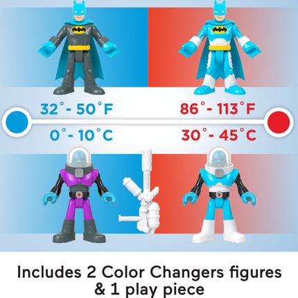 Fisher-Price Imaginext DC Super Friends Batman Toys, Color Changers Figure Set, Batman & Mr. Freeze for Preschool Kids Ages 3+ Years