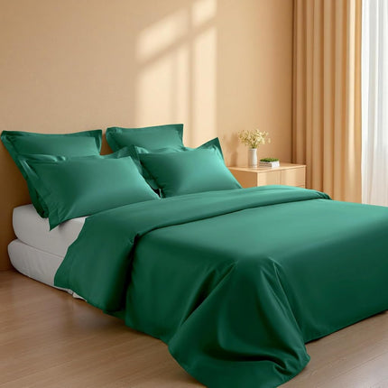 NTBAY Cotton Euro Sham Covers - 500 Thread Count Egyptian Cotton, 2 Pack Super Soft and Breathable 26x26 Square Pillow Cases, Dark Green