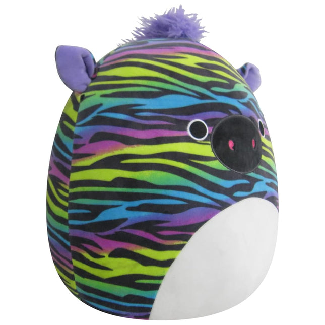 Squishmallows 14-Inch Neon Stripe Zebra with Rainbow Mane Plush - Add Safiyah to Your Squad, Ultrasoft Stuffed Animal Large Plush Toy, Official Kellytoy Plush