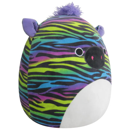 Squishmallows Cebra de rayas de neón de 35 cm con crin arcoíris – Añade a Safiyah a tu escuadrón, peluche ultrasuave de animal de peluche grande, peluche oficial de Kellytoy