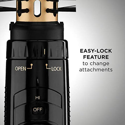 Conair Supreme 2-in-1 Hot Air Styling Brush, Black and Gold