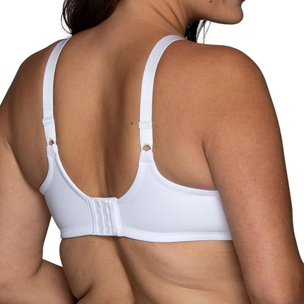 Vanity Fair Women's Full Figure Beauty Back Smoothing Bra, 4 Way Stretch Fabric, Lightly Lined Cups Up to H Molded, Opaque, Underwire-White, 44E