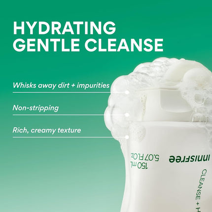 innisfree Green Tea Amino Acid Cleansing Foam, Sulfate-Free Hydrating Korean Face Wash, Gentle Lather, pH-Balanced Skincare