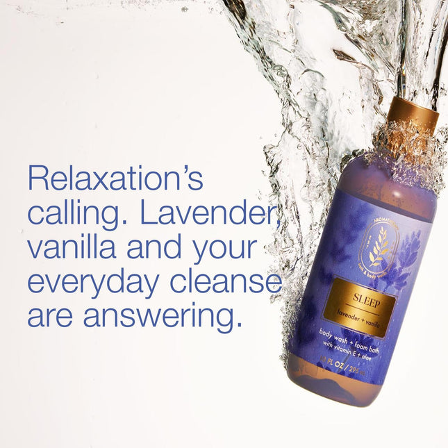 Lot of 2 Bath & Body Works Aromatherapy Sleep Lavender Vanilla Body Wash & Foam Bath 10oz. by Bath & Body Works