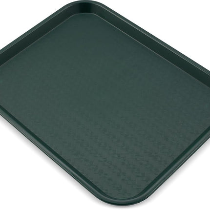 Plateau de cafétéria Carlisle FoodService Products Cafe Fast Food avec surface à motifs pour cafétérias, restauration rapide et salle à manger, plastique, 35,6 x 45,7 cm, vert forêt (lot de 12)