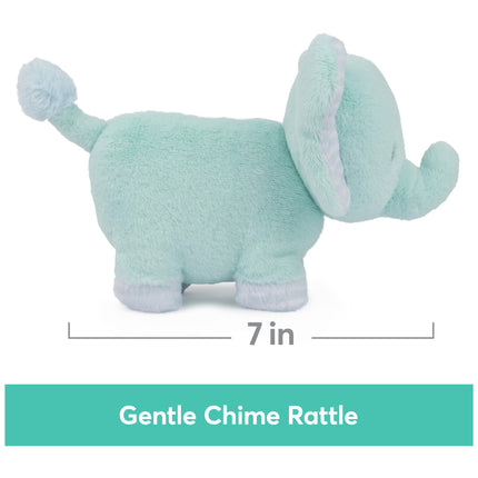 GUND Colección Baby Safari Friends Peluche Elefante con Sonajero, Juguete Sensorial de Peluche para Bebés y Recién Nacidos, Azul Turquesa, 17.78 cm