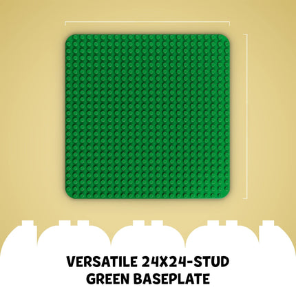 LEGO DUPLO Placa base verde – Cimiento de 24x24 espigas para que los niños pequeños construyan, jueguen y exhiban sus creaciones de ladrillo – Juguete de construcción de placa base para niños – 10980