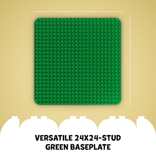 LEGO DUPLO Green Building Plate - 24x24 Stud Foundation for Toddlers to Build, Play, & Display Their Brick Creations - Baseplate Construction Toy for Kids - 10980
