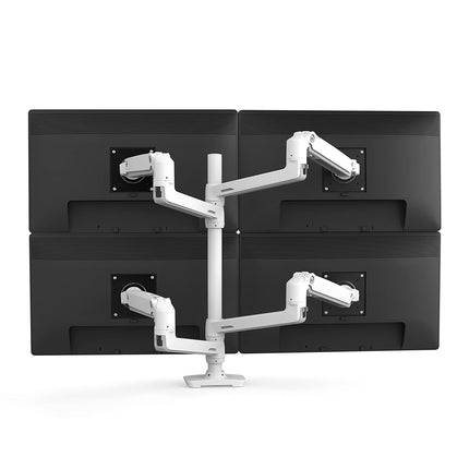 Ergotron – LX Vertical Stacking Dual Monitor Arm, VESA Desk Mount – for 2 Monitors Up to 40 Inches, 3.2-10kg Each – Tall Pole, White (45-509-216)