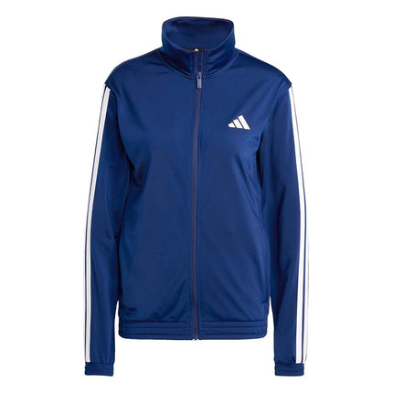 adidas Women's Tricot Track Top & Bottoms, Dark Blue/White/Track Top, XL