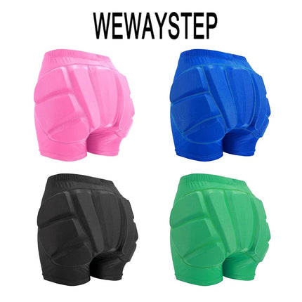 WEWAYSTEP Kids Butt & Hip Padded Shorts for Skating,Youth Hip Protection Pads Figure Skating Shorts Crash Butt Pads for Tailbone & Butt (Green, Large)